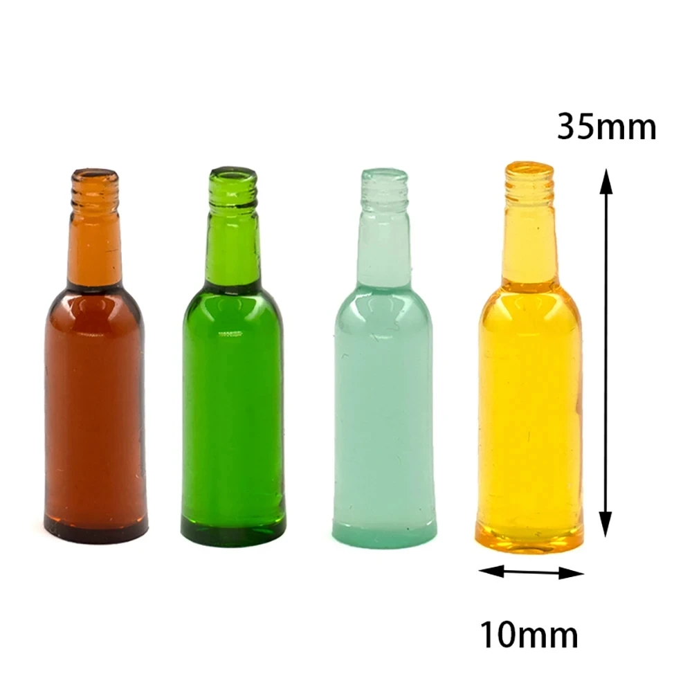 6Pcs 1/12 Dollhouse  Accessories Mini Resin Wine Bottle Miniature Drinks Model for Doll House Room Decoration ob11 bjd