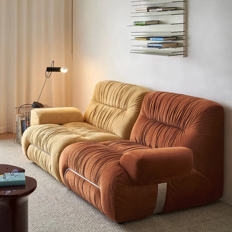 

Medieval fabric sofa living room small apartment straight row module double