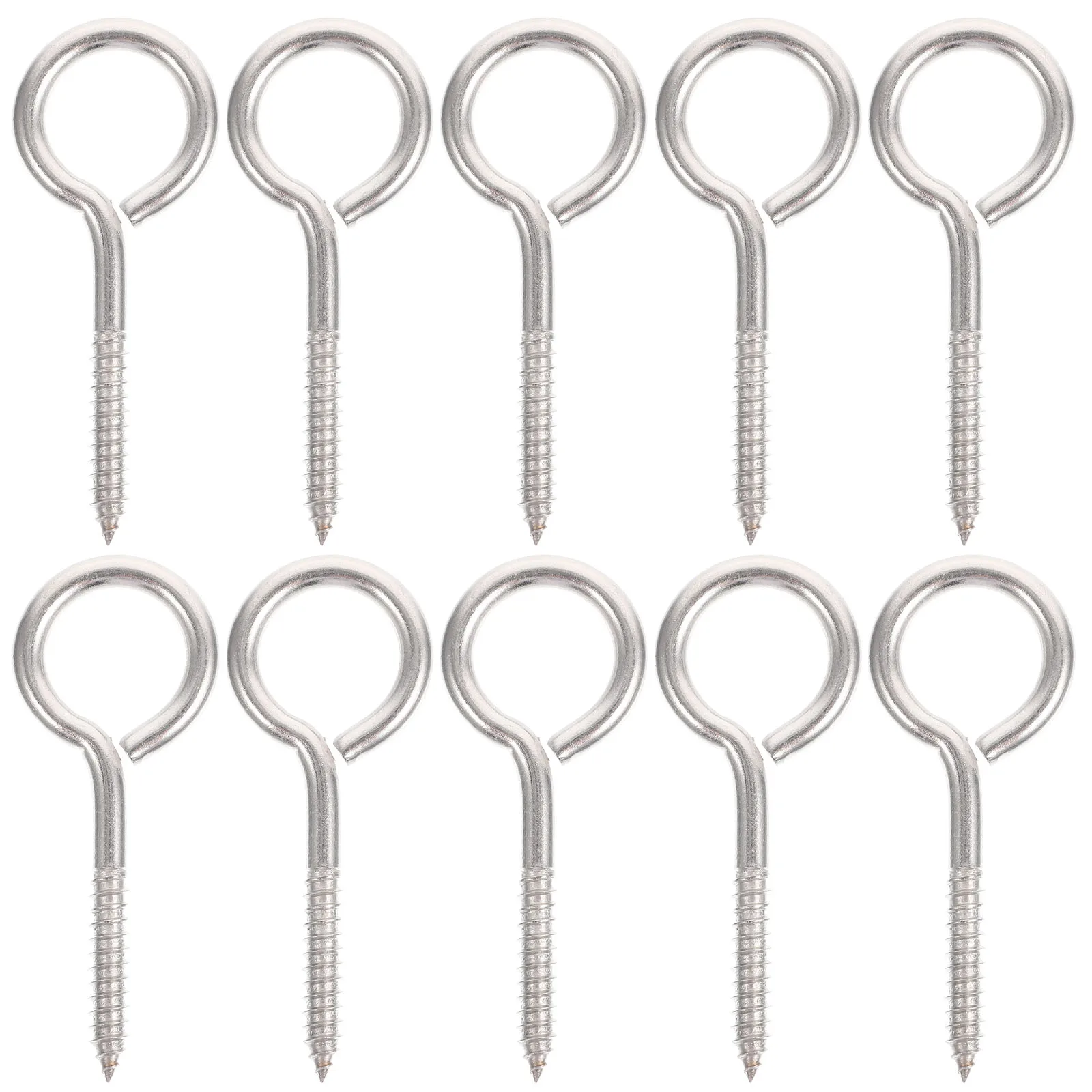 

10PCS M5 65 Stainless Steel Closed Eye Screws Heavy Duty Hooks for Furniture Hanging Wire Basket Screw Hook Studs