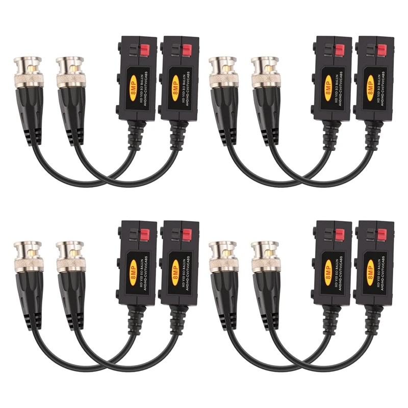 1080P AHD/HD-CVI/TVI/CVBS Passive HD Video Balun Transmitter 4 Pairs (UTP Up To 350M-600M)