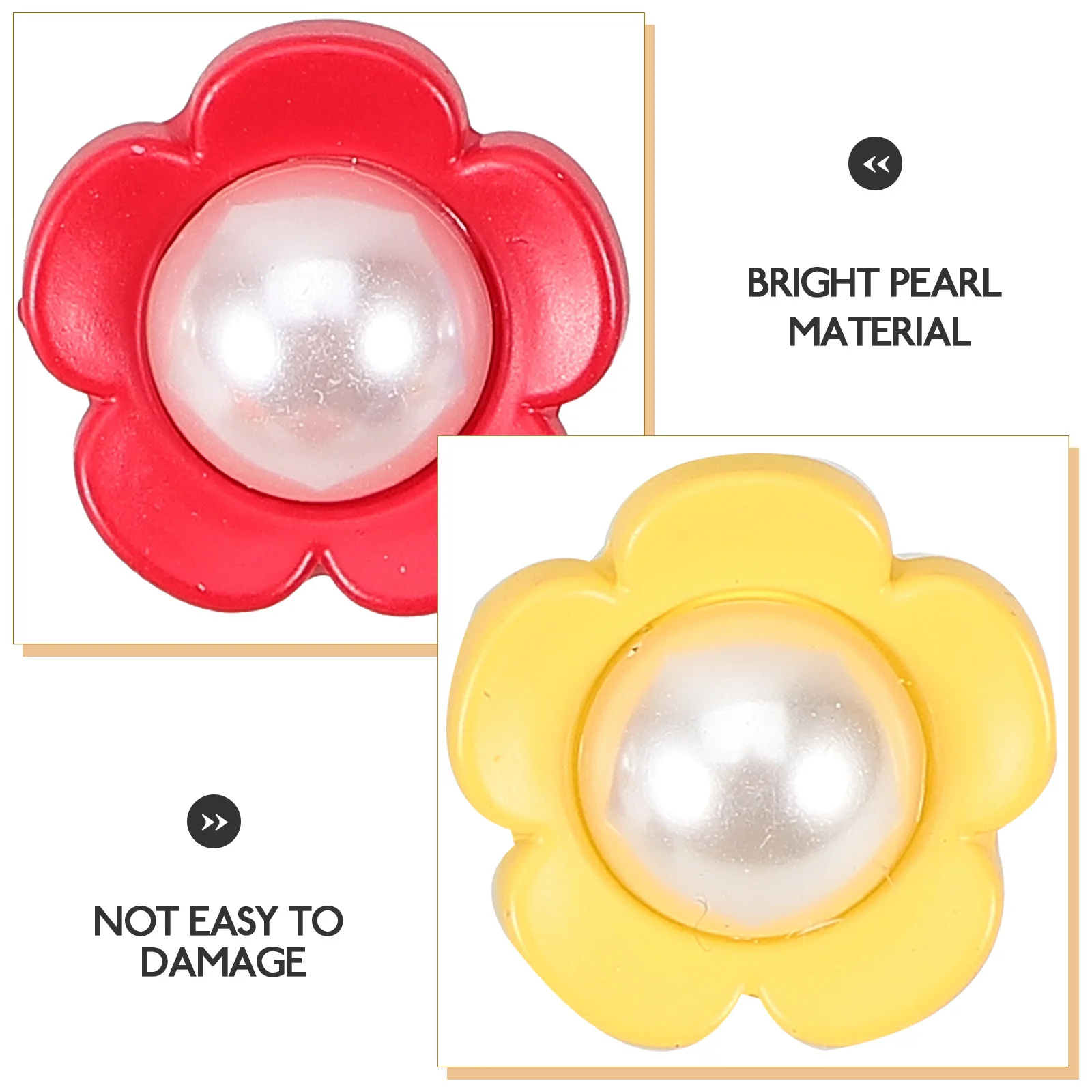

36Pcs DIY Flower Pearl Buttons Plastic Pearl Texture High Gloss Decorative Buttons for Hair Accessories Headdress