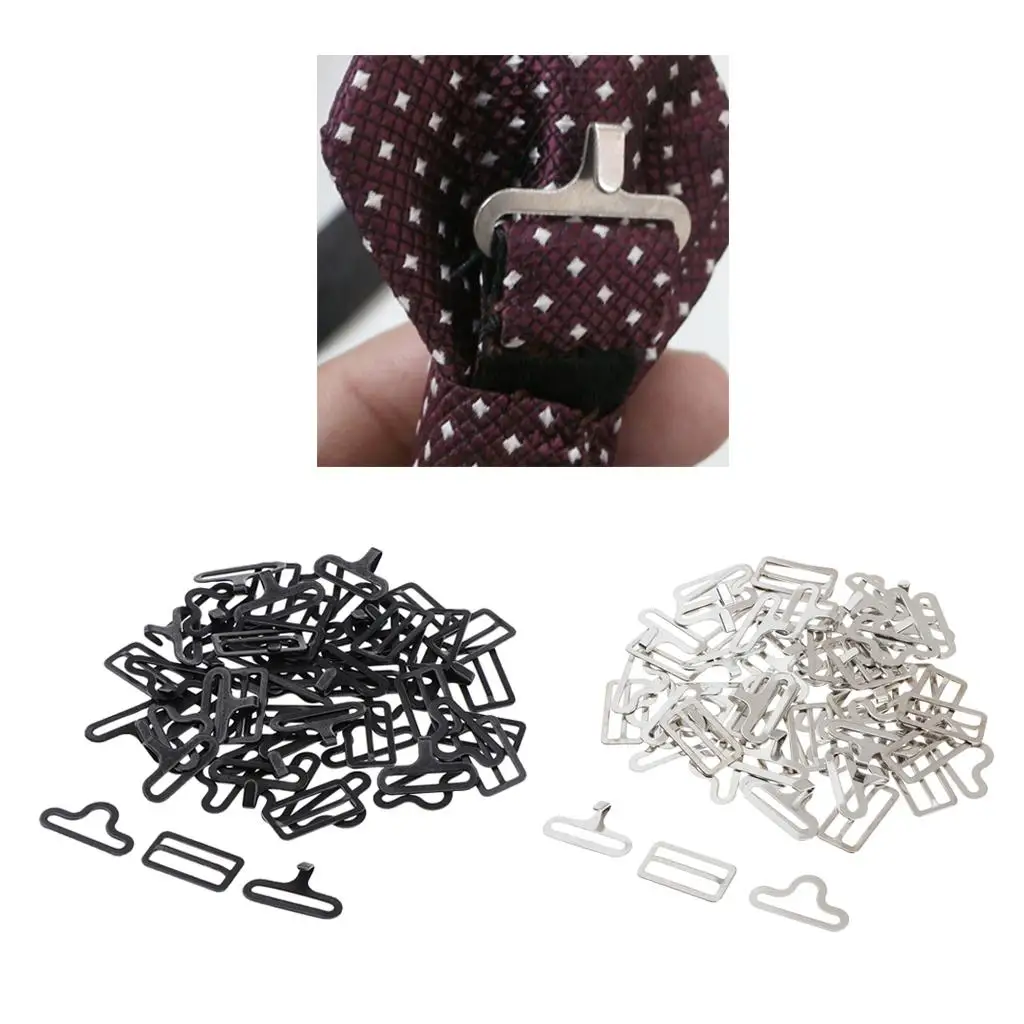 40 Sets Adjustable Bow Tie Hardware Clips Hook Fastener for Strap