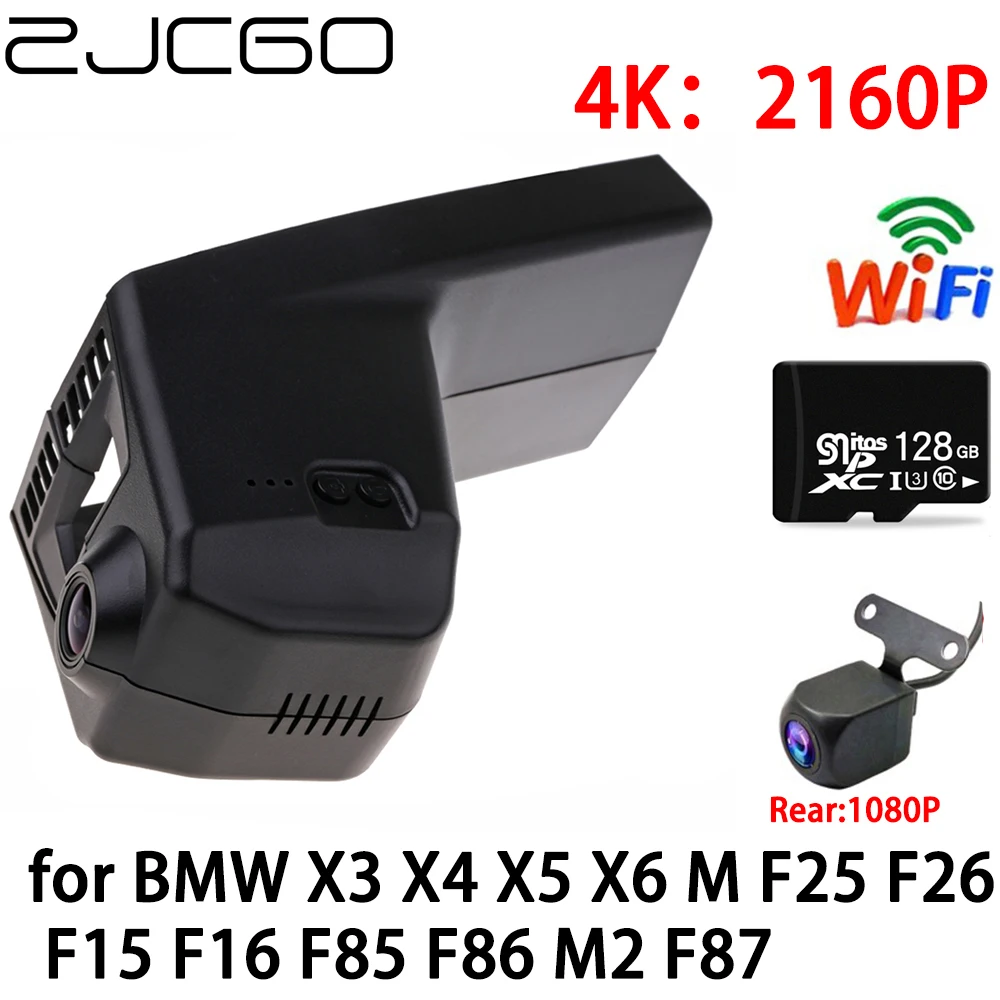 ZJCGO 4K Car DVR Dash Cam Wifi Front Rear Camera 2 Lens Parking Monitor for BMW X3 X4 X5 X6 M G02 F25 F26 F15 F16 F85 F86 M2 F87