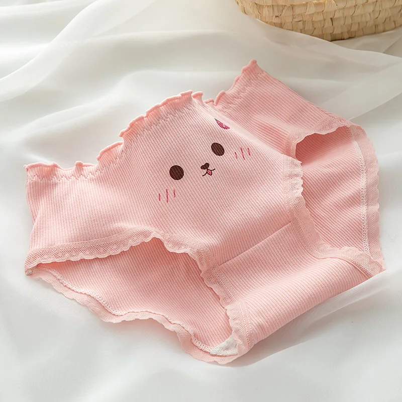 Damen unterwäsche Slips weibliche Cartoon Erdbeer bär Baumwolle Höschen Unterhose niedrige Taille Höschen Damen atmungsaktive Dessous