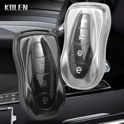 TPU Car Key Remote Case Cover Shell Fob For Geely Tugella 2020 Boyue Atlas Pro Gili Tugella Key Protector Keychain Accessories