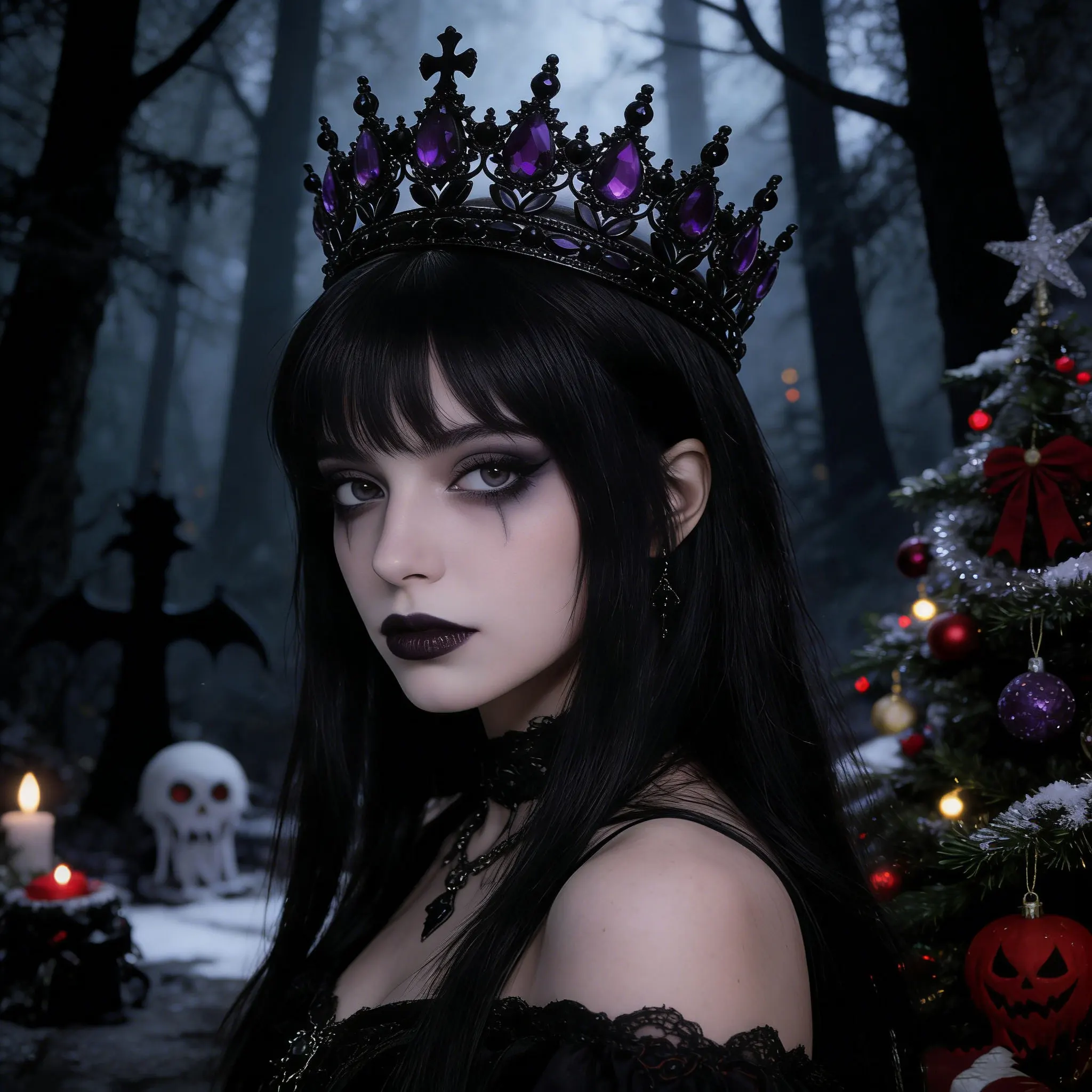 Dark Queen Crown  Halloween Costume Accessory  Witchy Baroque Tiara for Women  Multiple Colors Available