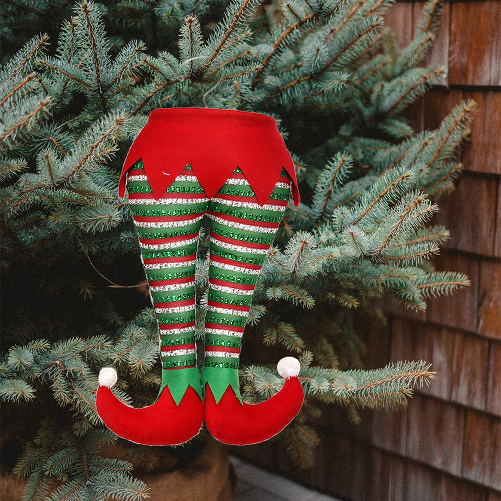 

1pc Christmas Elf Christmas Tree Ornaments Ornament Festive Stuffed Hanging Decor For Tree Mantel Holiday Decoration Legs Xmas