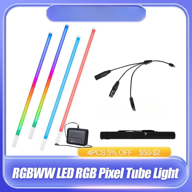 FOR T8-7X LED RGB Light Tube Stick with APP DMX/RDM Control Portable Handheld Lamp VS Pavotube II 15x 30x