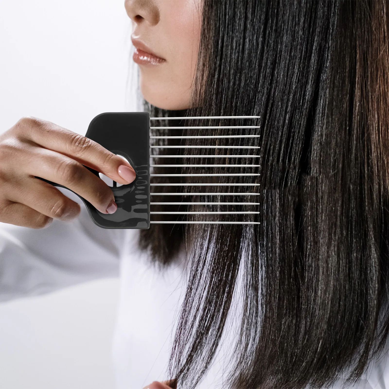 

Набор из 2 стальных расчесок-гребней для афро-причесок, для подъема и укладки кудрявых, густых и длинных волос, для салонов и домашнего использования, для улучшения кровообращения