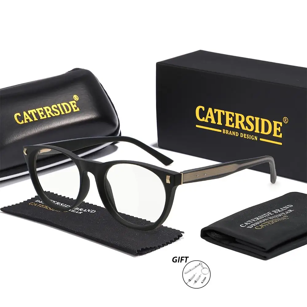 CATERSIDE Neue klassische Damen-Korrektionsbrille, maßgeschneiderte Korrektionsbrille mit runden Gläsern, Herrenbrille für Kurzsichtigkeit und Weitsichtigkeit – Detail 6