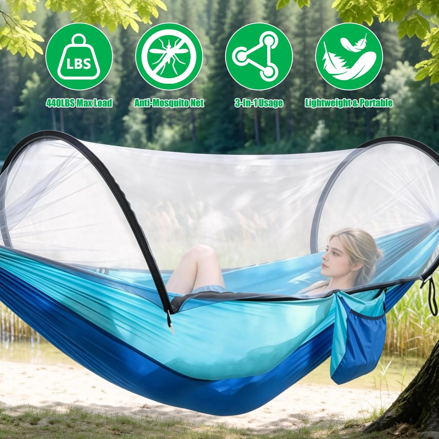 Fully Automatic Quick-Open Mos - Outdoor Camping Mosquito Net recension och pris