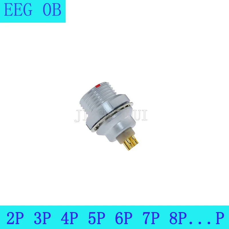 EEG 0B 2 3 4 5 6 7 9 Pin Stationary Metal Circular Push-pull Self-locking Female Socket Cable Weld Connector Data Transmission