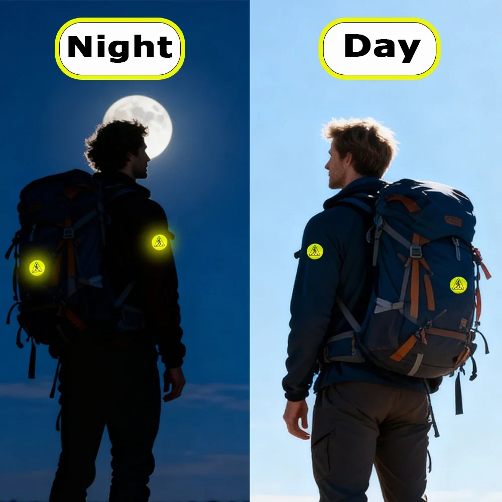 بروش دائري عاكس للضوء للرجال، قلادة حقيبة ظهر متعددة الاستخدامات للأنشطة الخارجية في الليل، هدايا صغيرة للنشاط