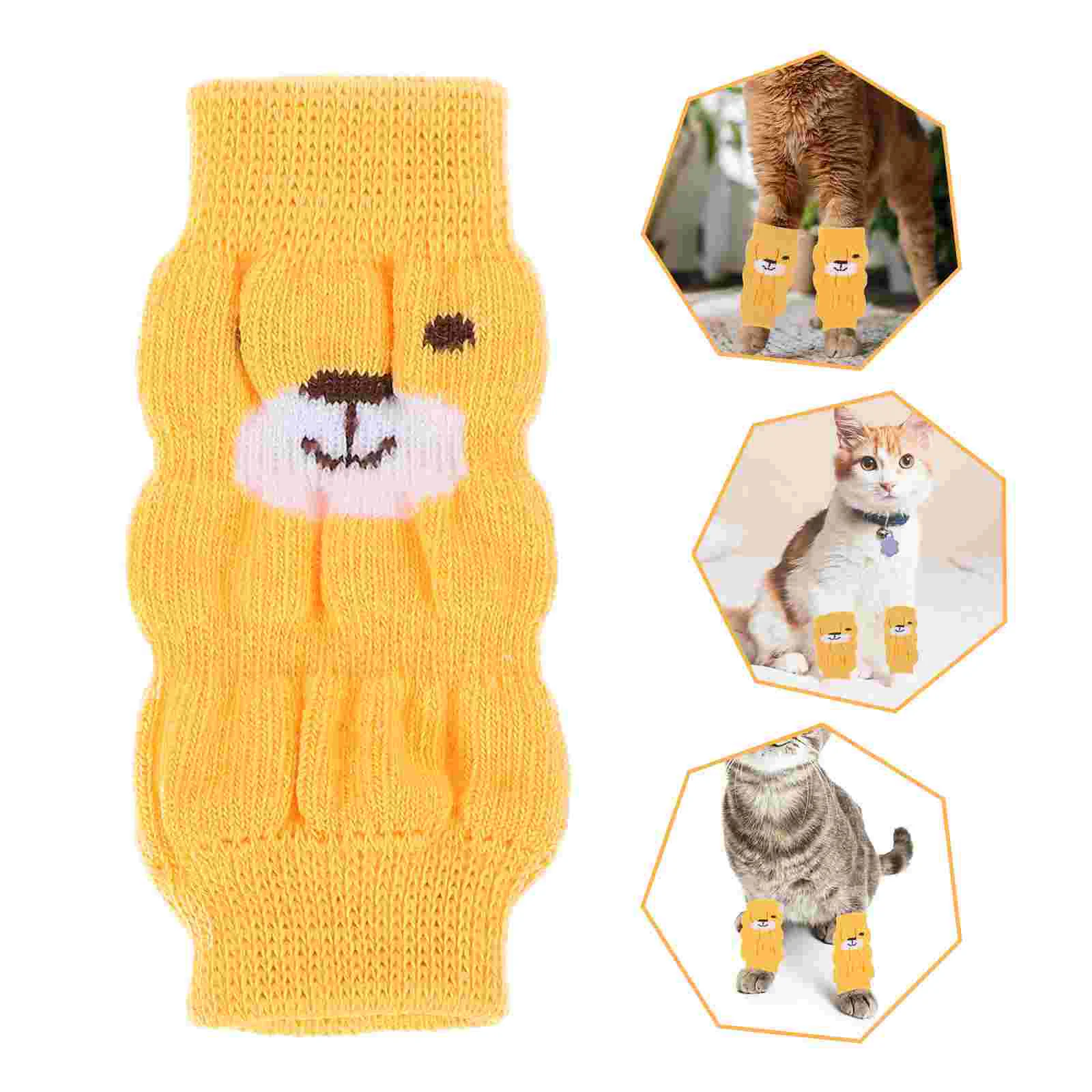 

4 Pcs Pet Socks Warm Leggings Anti-slip Warmer Winter Dog Protection Anti-scratch Cotton Puppy Protector