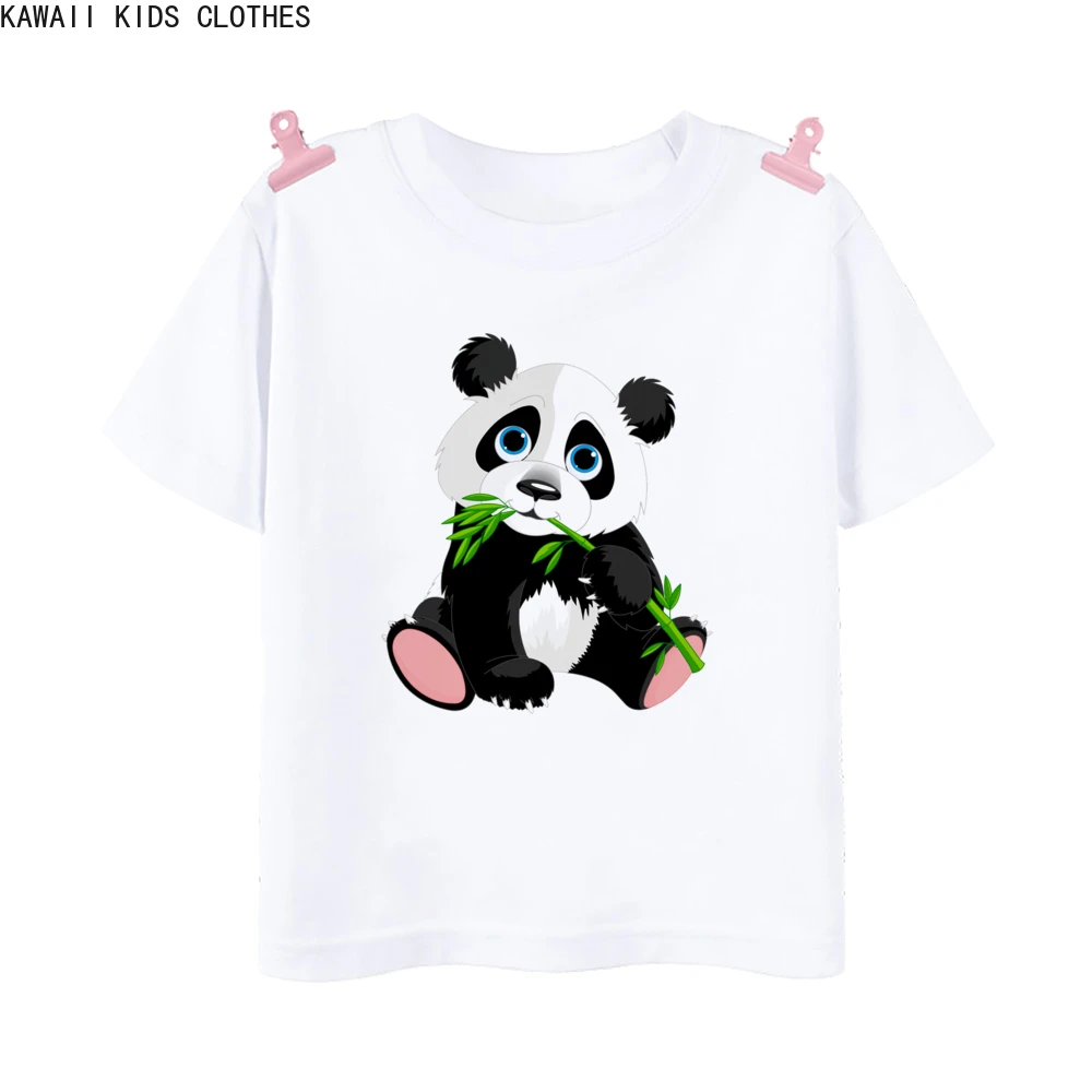 

2024 Cute Panda Printed Dinosaur T-shirt for Boys Girsl Summer Outfit Tops Kids Casual T Shirt Kawaii Short Sleeve Clothes