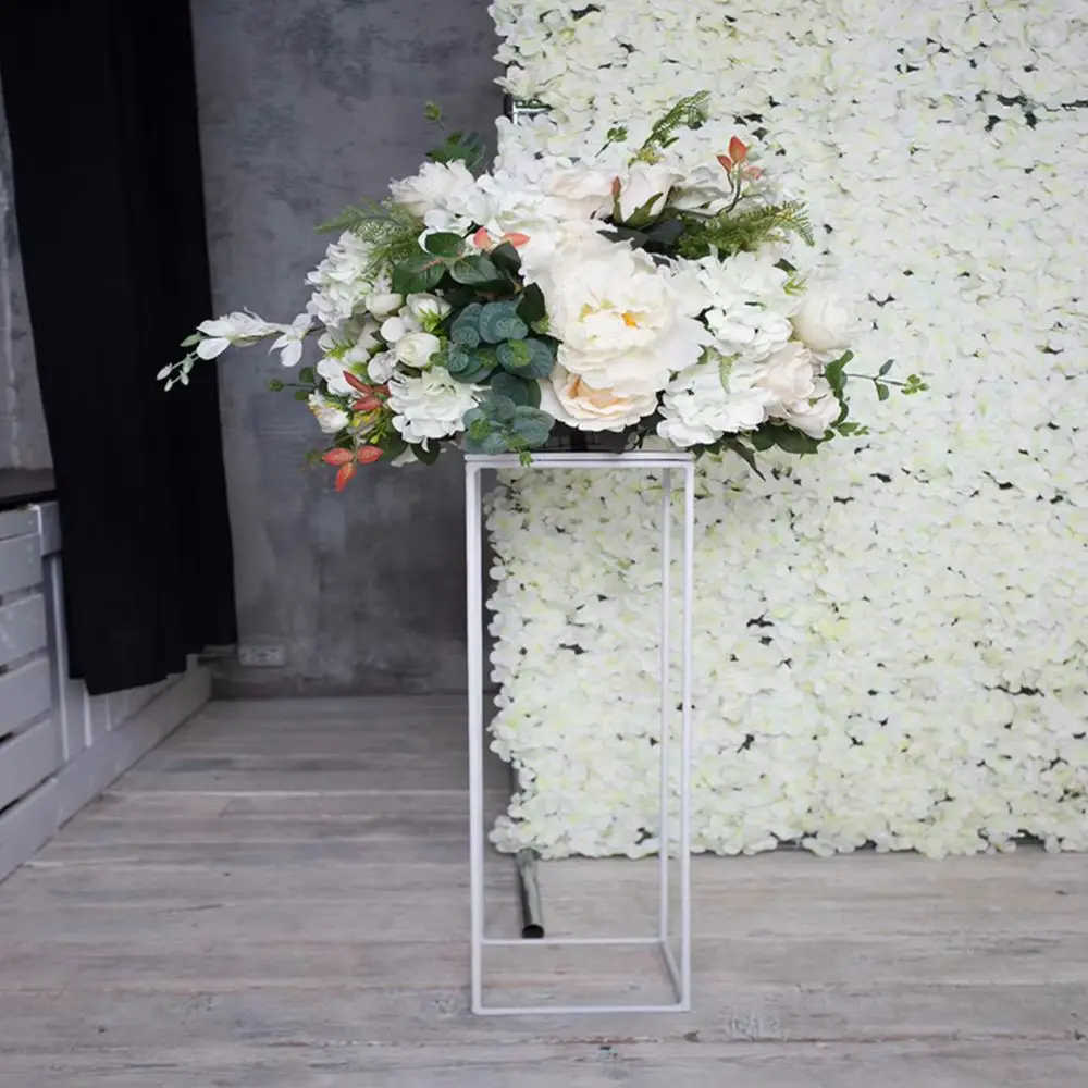 White/Gold Column Flower Stand for Wedding Decoration