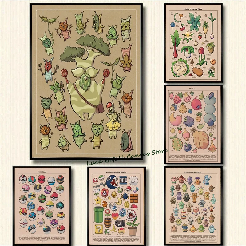 Koroks of Hyrule Stardew Valley Video Game Prints Balls Posters Japanese Anime Canvas Painting Kids Room Decor Wall Pictures