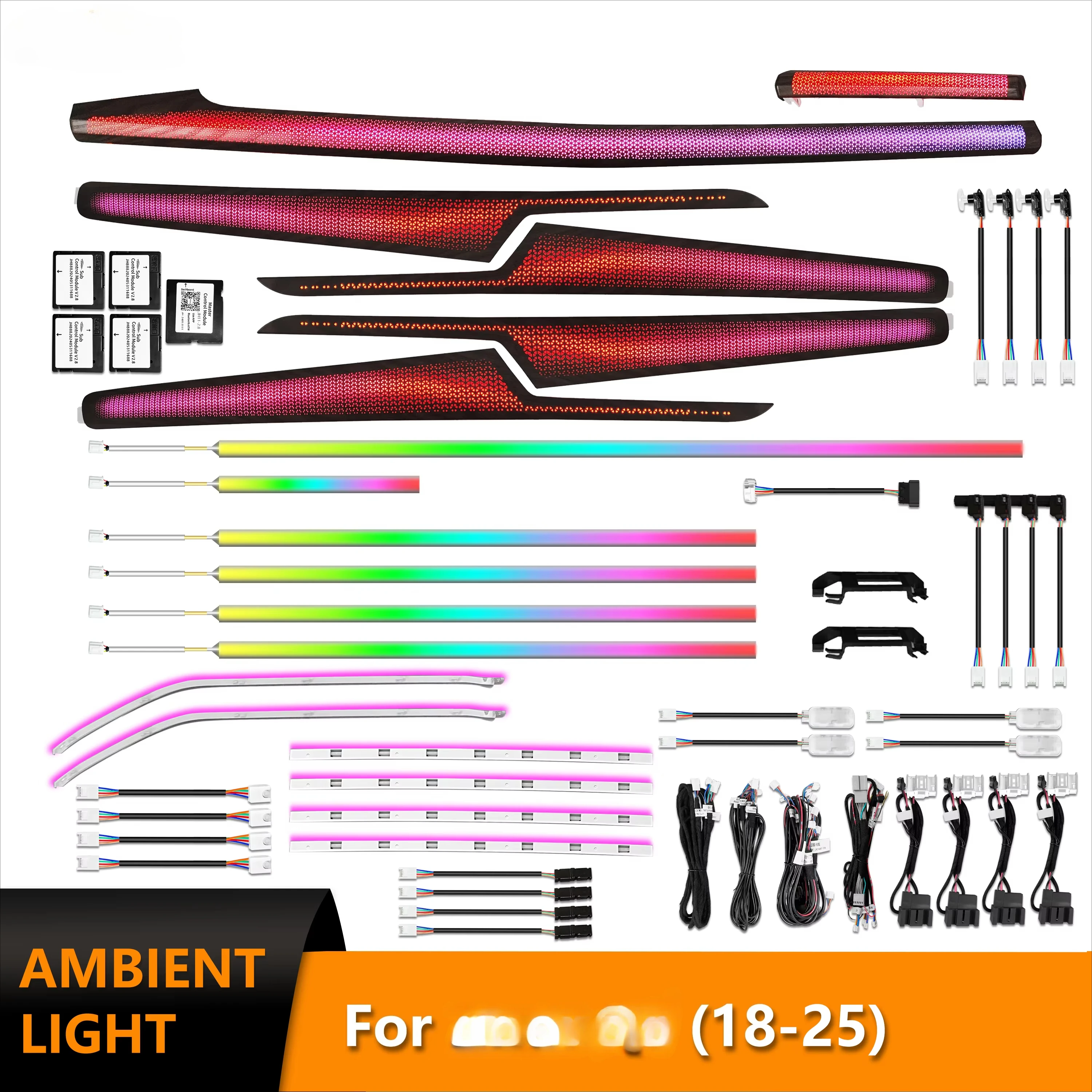 Short-wheelbase Version Dynamic Dashboard Ambient Lighting for Q5 2018-2025 Atmosphere LED Strip Center Console Accessories
