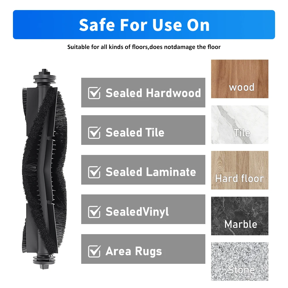 Roller Brush Replacement For Eufy X8 Pro X8 Pro SES Robot Vacuum Main Brush Washable Durable Deep Clean Rubber Brushroll Part