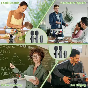 Lavalier wireless microphone, live transmission microphone, youtube, tiktok, facebook, iPhone 16, Android microphones 8 Main Sales Lapela Microphone - №4