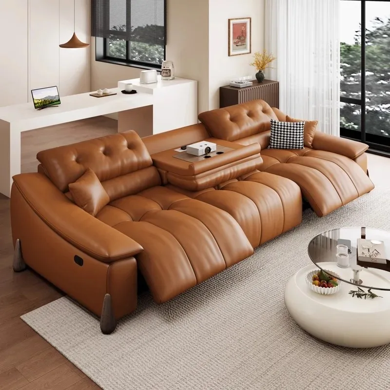 European Adults Electric Sofa Leather Microfiber Oversized Floor Recliner Sofa Lounge Loveseat Modern Divano Di Lusso Furniture