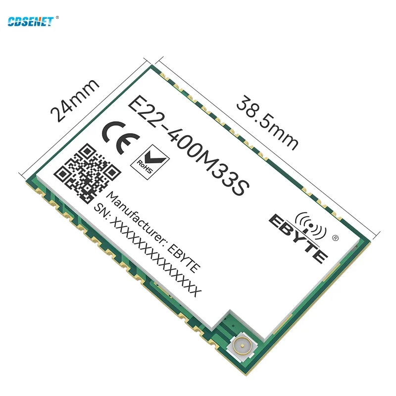 SX1268 433MHz Lora Wireless RF Transceiver Module CDSENET E22-400M33S Low Power 33dbm Long Distance 16KM SMD /Stamp Holes