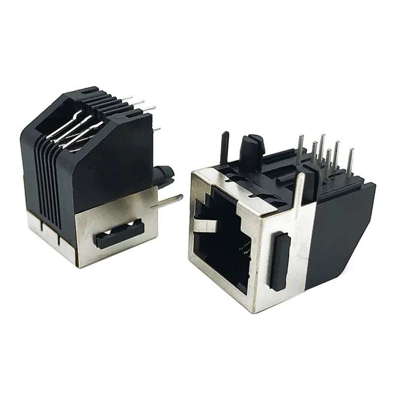 10PCS 5722 RJ12 with semi-shielded 6-core telephone jack interface horizontal right-angle plug 6P6C telephone socket