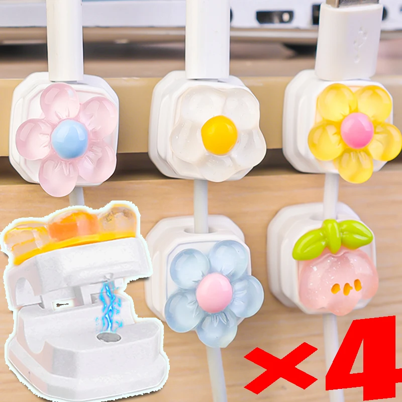 1-4Pcs Magnetic Cable Organizer Adhesive Clips Adjustable Cord Holder Under Desk Management Wire Keeper Cable Organizer Holder