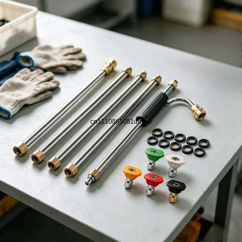 For High Pressure Washer Gun Extension Wand Nozzle Set Air Conditioner Cleaning Spray Rod Car Washing Accessory