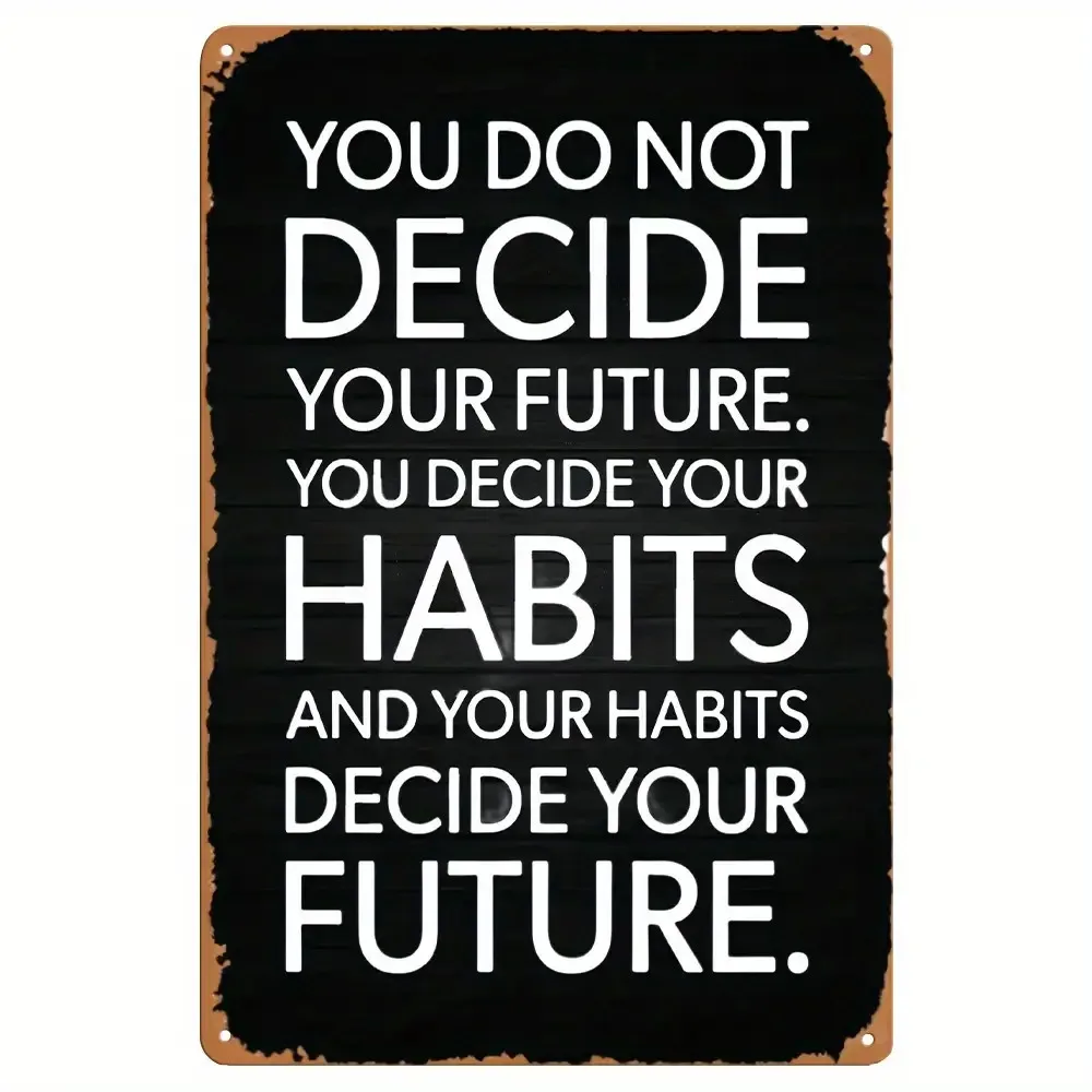 Inspirational Quote Aluminum Wall Decor - 'You Cannot Decide Your Future' - Suitable for Home, Kitchen, Room, Bathroom