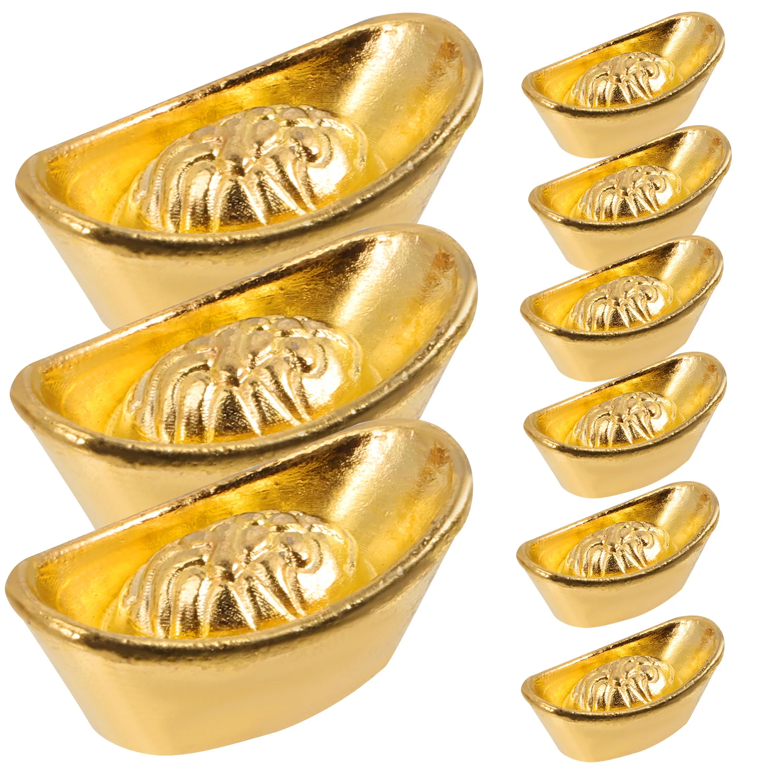 

20pcs Gold Ingot Ornaments Chinese New Year Decorative Ingots For Home Office Desktop Craft Scene Ornament Small Figurines