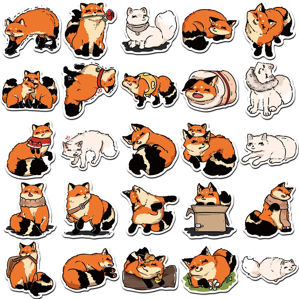 10/30/50 قطعة الإبداعية الكرتون الثعلب الحيوان ملصقات لطيف الكتابة على الجدران الشارات Skateboard بها بنفسك سكيت الغيتار الهاتف Kawaii لاصقة تزيين اللعب #6