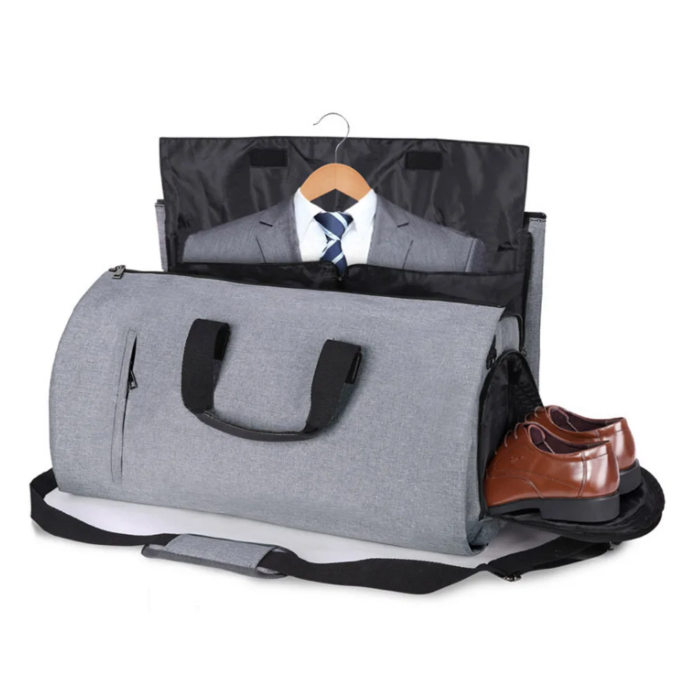 Convertible Garment Suit com Compartimento Sapatos, Viagem Duffel Bag, Weekender Carry Bag, Tote Mala de Negócios, 2 em 1