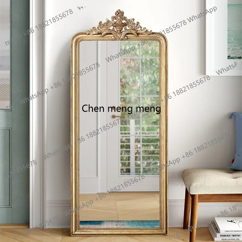 

Fren French European and American Classical Painting Relief Retro Full Body Mirror Home Dressing Mirror Wall Hanging