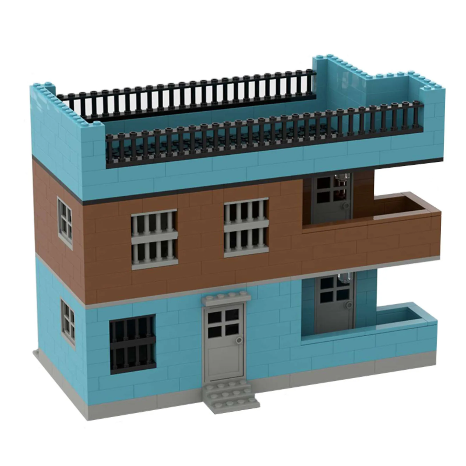 

Creative Small Building Blocks Toy DIY Double Balcony House Model for Kids