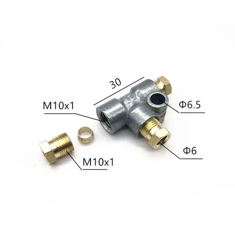 Hydraulic Brake Tee Connector 3 Way for T Piece Tee Brake Pipe With 3 Male Nuts Short Union Metric Brake Accessoires