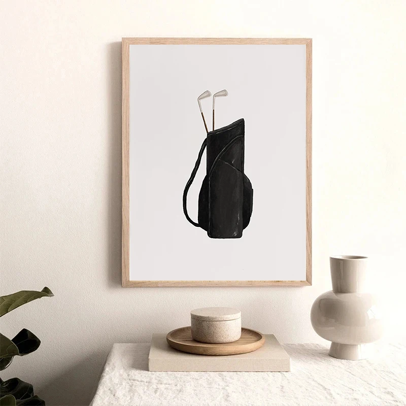 Vintage Golf Sports Cute Teddy Bear Letter Bible Verse Posters and Prints Canvas Printing Wall Art Picture for Living Room Decor