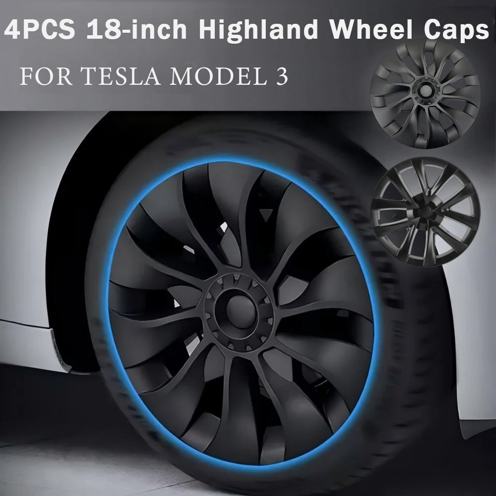 

4PCS 18inch Wheel Cover For TESLA Model 3 2017-2023 Performance Replacement Wheel Hubcaps Car Accessories
