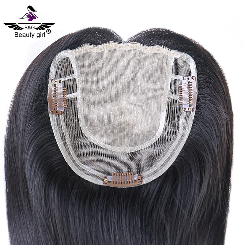 

Ready To Ship High Quality Silk Base Replacement Soft Straight Human Hair Topper For Women Toupee With Lace