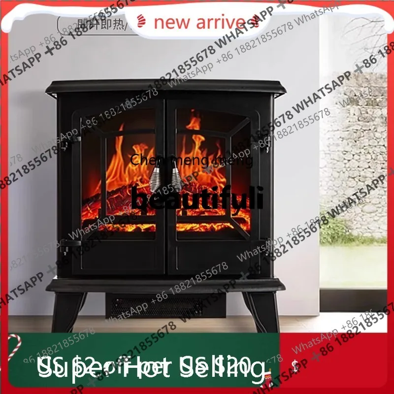 

X S132 Electronic Fireplace Heater for Home Living Room, Decorative Cabinet Villa Simulation, Fast Heating Fan