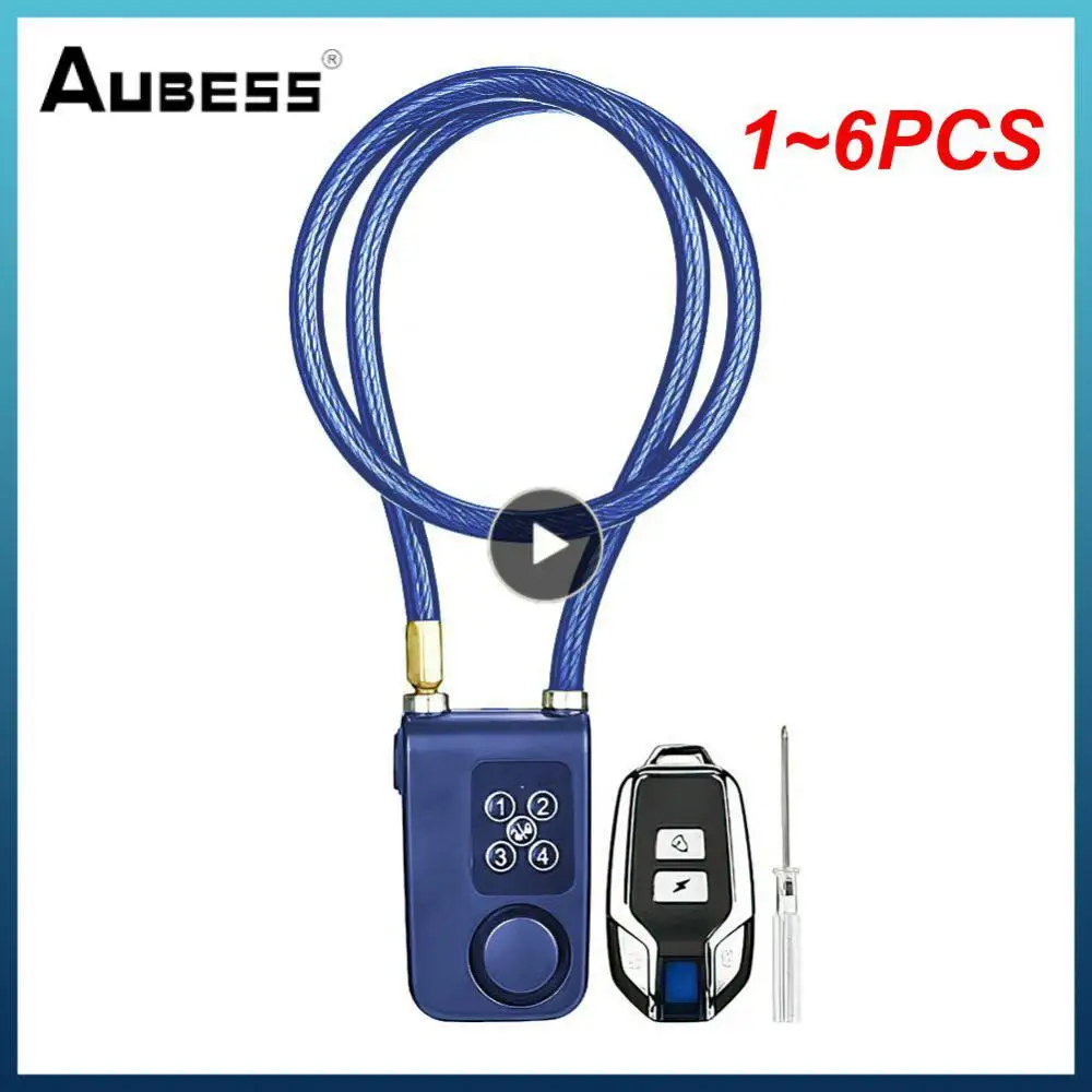 1~6PCS Smart Alarm Lock Anti-Theft Chain For Bike Gate APP Wireless Remote Control Blue Electric Door Spiral Four-digit