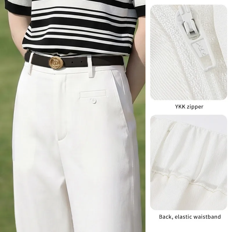 I BELIEVE YOU White Modal Straight Leg Ankle Pants for Women 2026 Spring High Waist Loose Wide Leg Casual Trousers 2262046500
