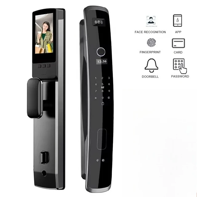 

Manufacturer Price Fully Automatic Digital Lock Wifi Camera 3D Face Recognition Biometric Fingerprint Smart Door Lock