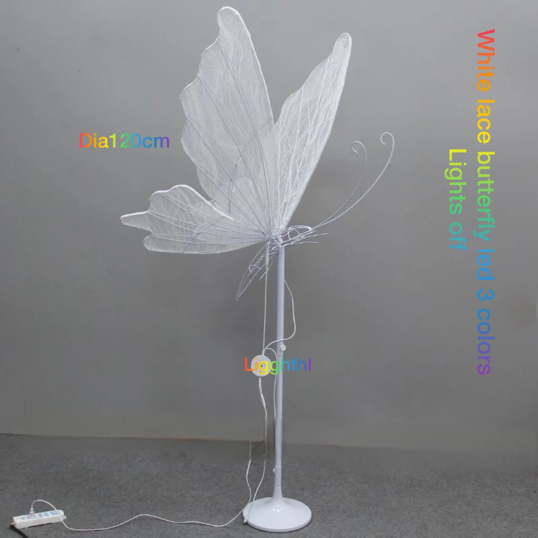 Wedding Butterfly Decor Light White Lace Standing Led 3 Colors for Road Load Party Home Christmas New