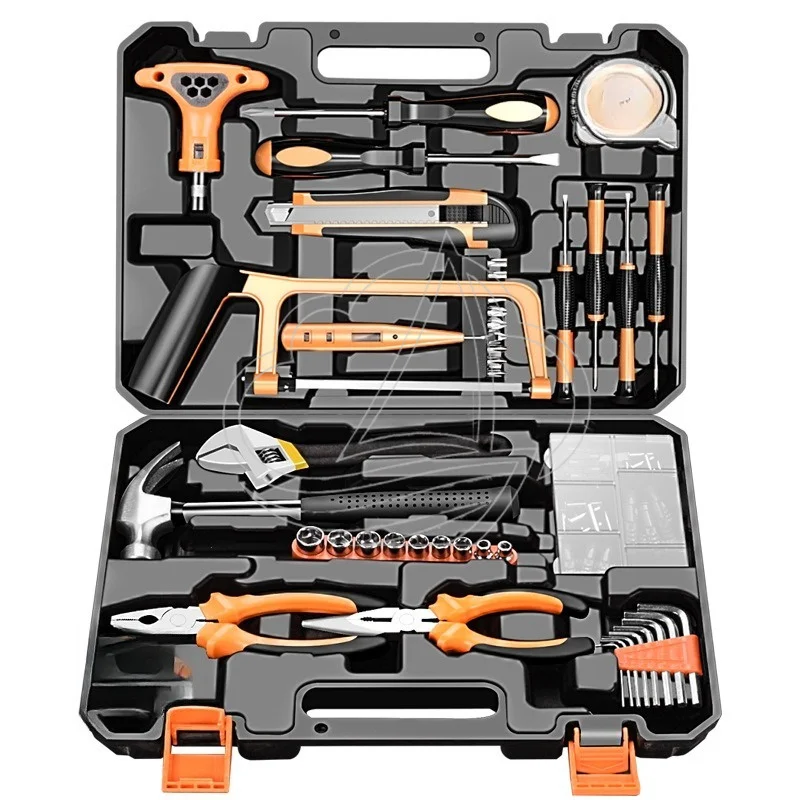 Comprehensive Household Hardware Tools Complete Tool Kit with Box for Family Daily Work