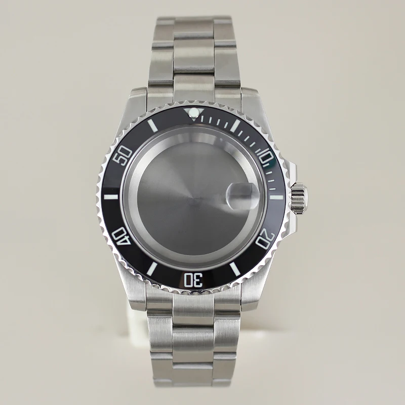 40mm 사파이어 글라스 시계 케이스 디자인 브러시드 브레이슬릿 세이코 NH35 NH36 미요타 8215 Eta 2824 PT5000 무브먼트 SUB 베젤 인레이