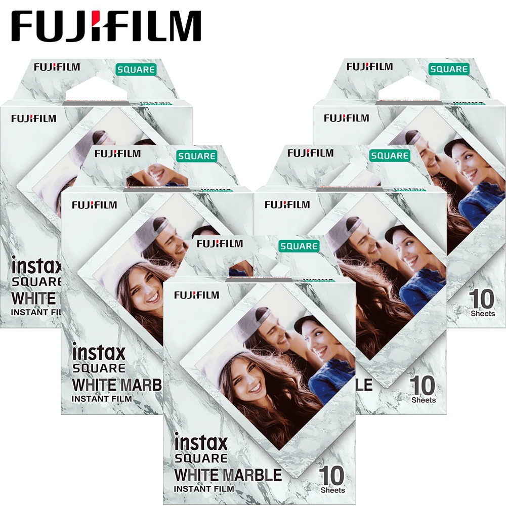 Fujifilm Instax Square White Marble Frame Film Photo Paper (10-50 Sheets) For SQ10 SQ6 SQ20 Instant Film Camera Share SP-3