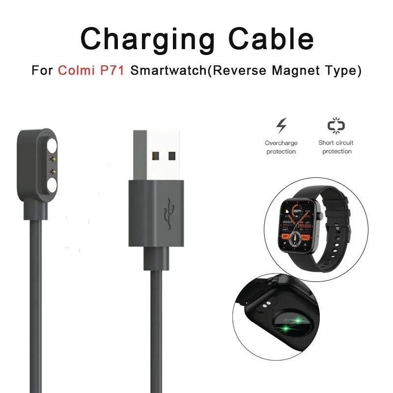 

High Quality Smartwatch Dock Charger Adapter USB Charging Cable Fast Power Wire For Colmi P71 Sport Smart Watch Accessories