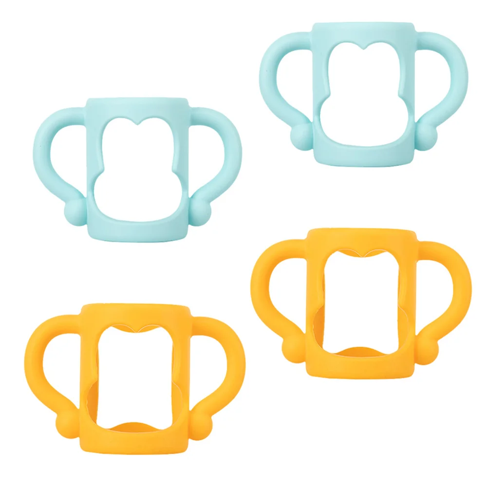 

4 шт., силиконовая противоскользящая ручка для бутылочки с широким горлышком, практичная ручка для бутылочки для кормления ребенка