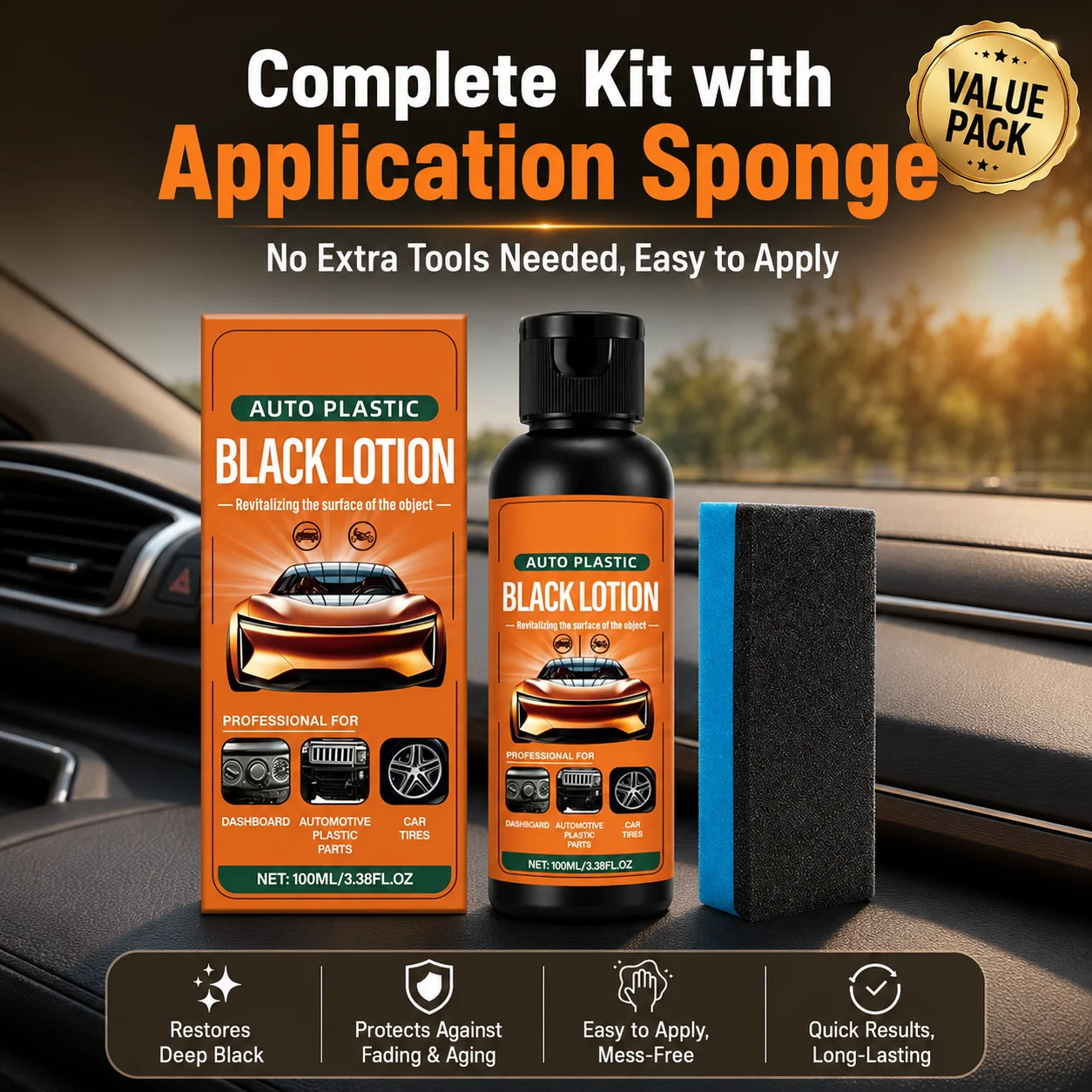 100ml Auto Plastic Black Lotion Car Plastic Parts Restorer Dashboard Tire Coating Agent Revitalizing Oxidation Faded Surface